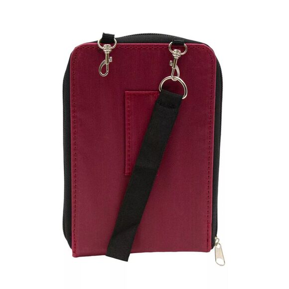 Design Touchscreen Smartphone Crossbody Bag with RFID Technology in Burgundy - Picture 5 of 9